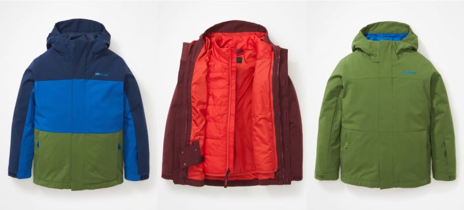 three kids winter jackets