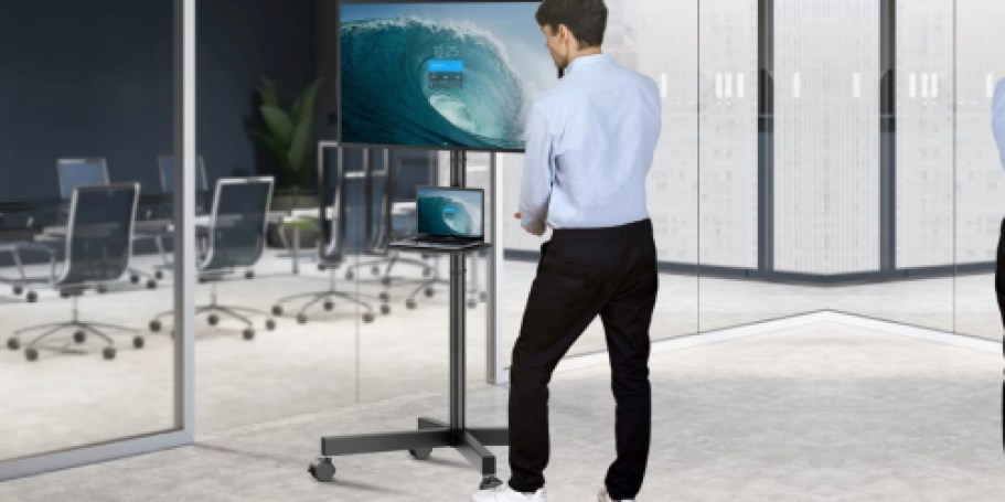 Mobile TV Stand w/ Laptop Shelf Only $39.59 Shipped on Walmart.com | Holds a 60″ TV!