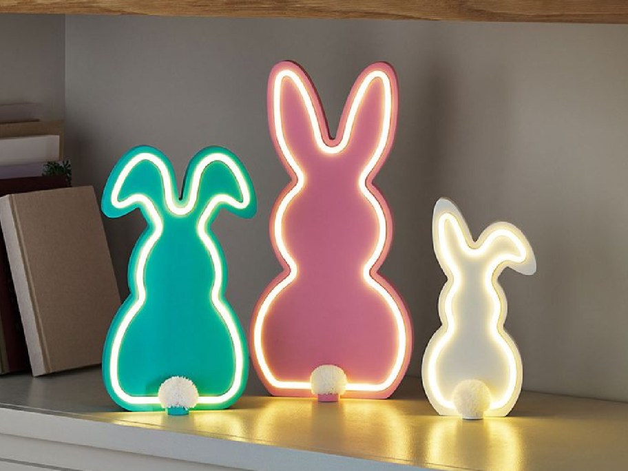 Member's Mark Neon Bunny Décor Set of 3