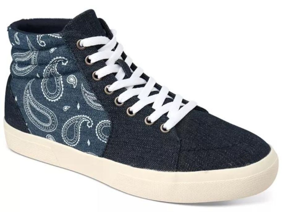 Sun + Stone Men's Jett Paisley High-Top Sneaker stock image