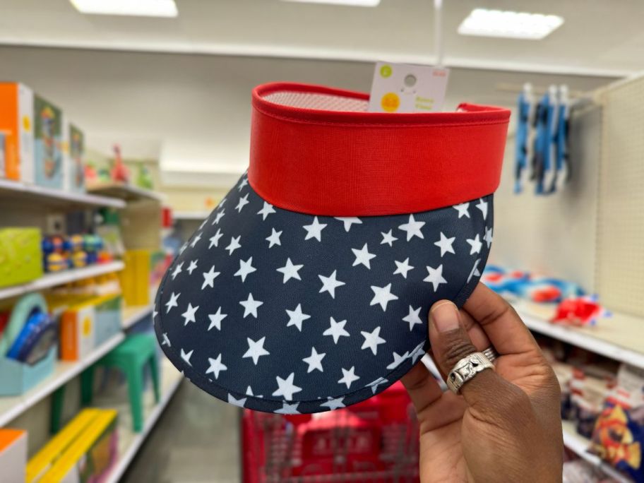 Sun Squad Retro Visor Stars & Red