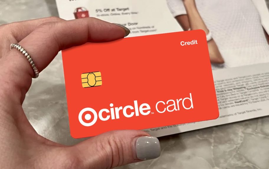 hand holding a red Target Circle Card