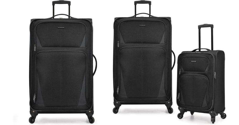 U.S. Traveler Aviron Bay Expandable Softside Luggage w Spinner Wheels checked and 2-piece set