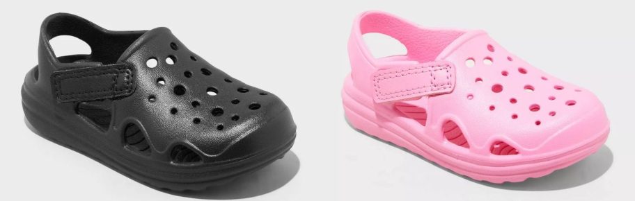 a black and pink Cat & Jack Toddler Atlas Closed-Toe Sandal stock image