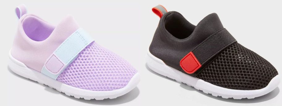a purple and black Cat & Jack Toddler Austen Water Shoe stock image