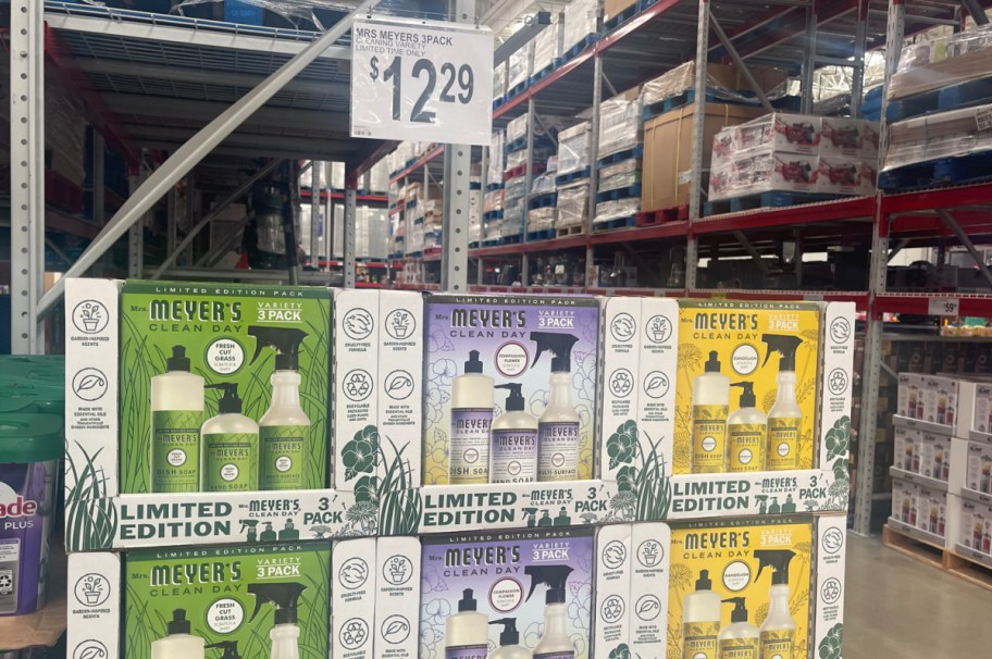 display of mrs meyers sets at sams club