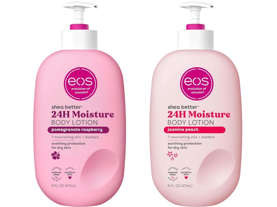 two eos body lotions 