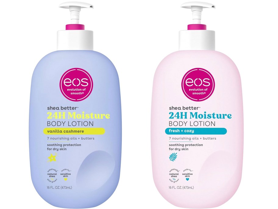 two bottles of eos body lotion 