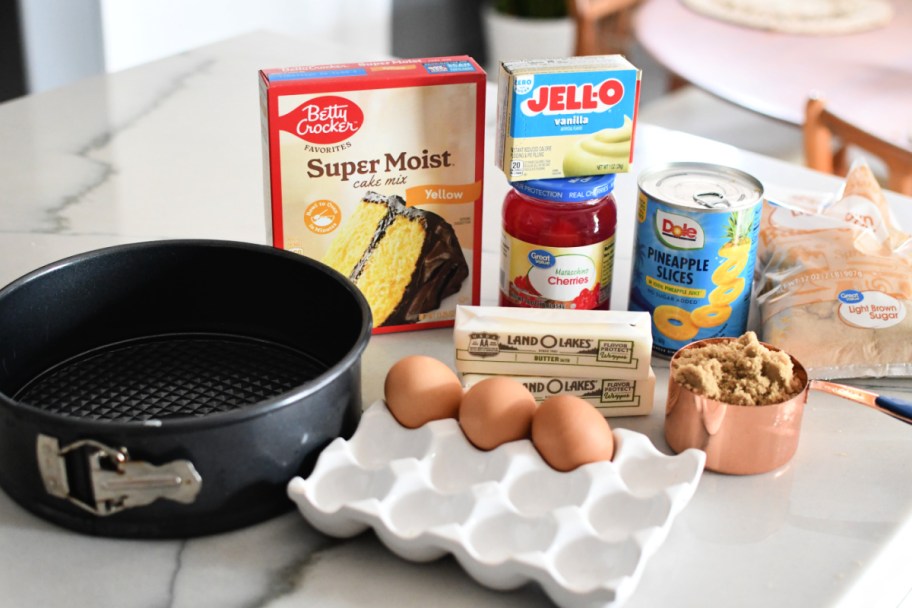 ingredients for pineapple upside down cake