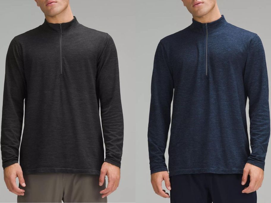 stock images of 2 men wearing lululemon tops