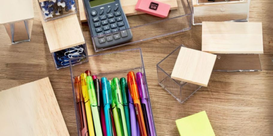 Pen+Gear Desktop Organizer 8-Piece Set w/ Wooden Lids Only $10.39 on Walmart.com