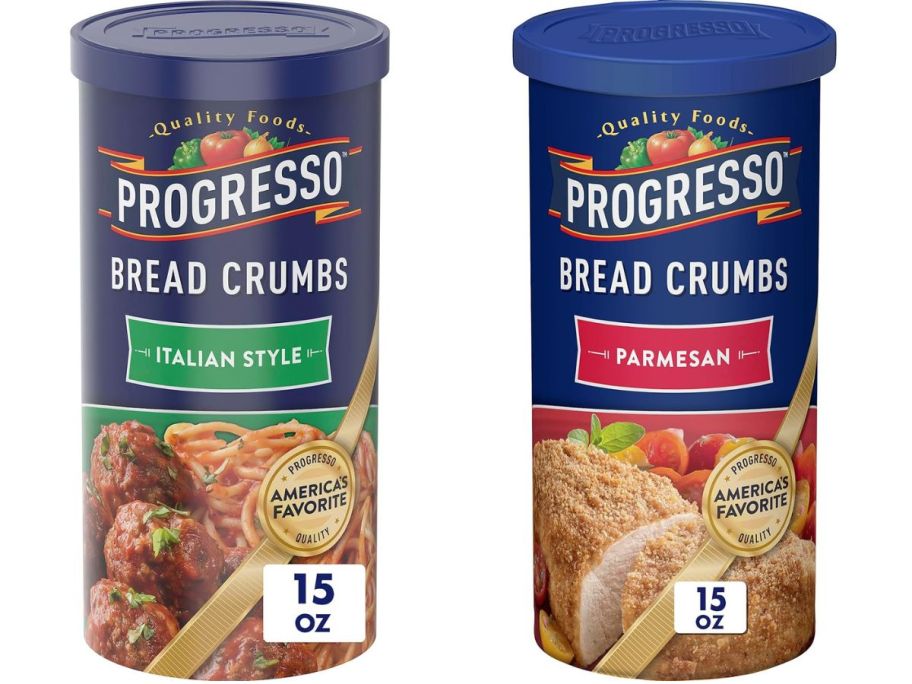 italian style and parmesan Progresso Bread Crumbs 15oz Container stock images
