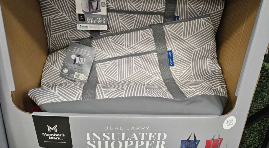 gray and white sams club insulated tote