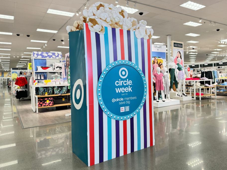 a giant bag of popcorn advertising target circle week instore