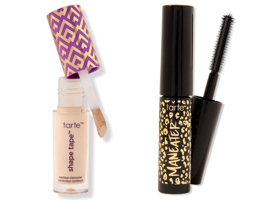 Tarte Mini Shape Tape Full Coverage Concealer and Tarte Mini Maneater Volumizing Mascara stock images