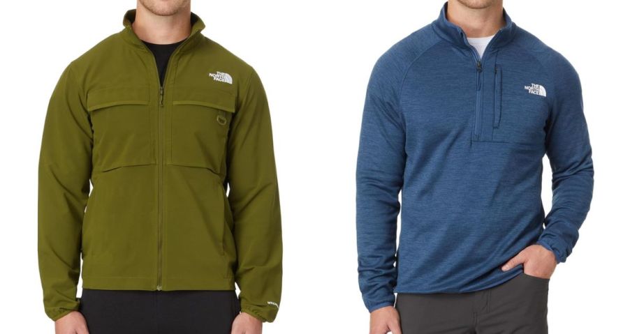 two men wearing the north face jackets