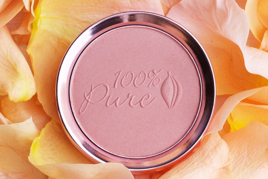 plant powered blush on flower petals