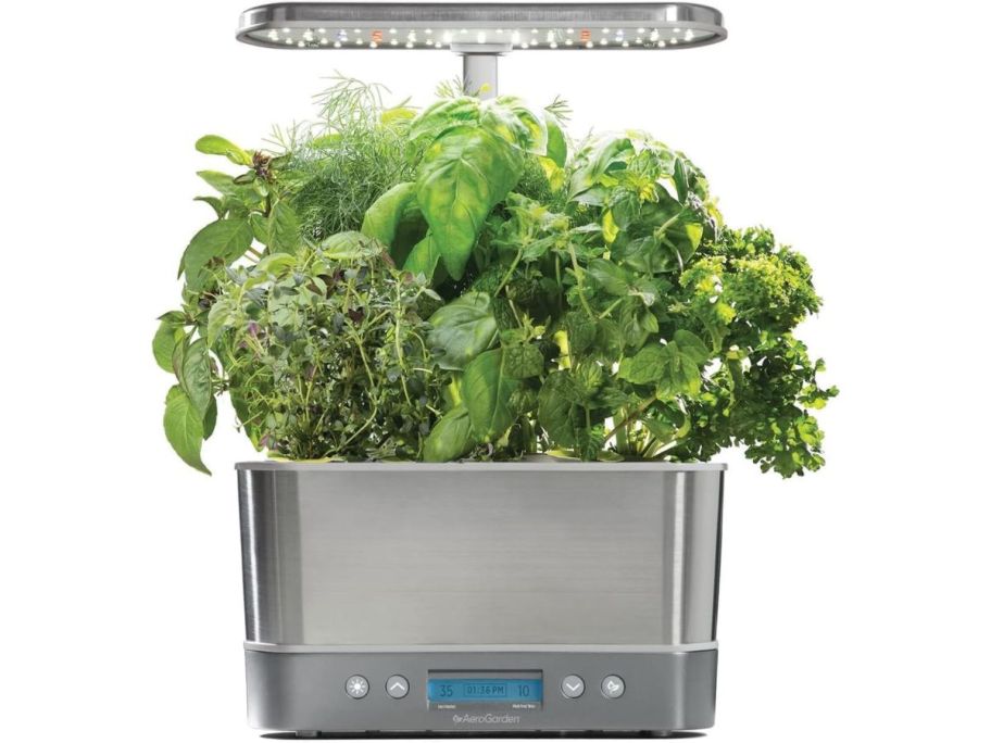 AeroGarden Harvest Elite Indoor Garden Hydroponic System in Stainless Steel