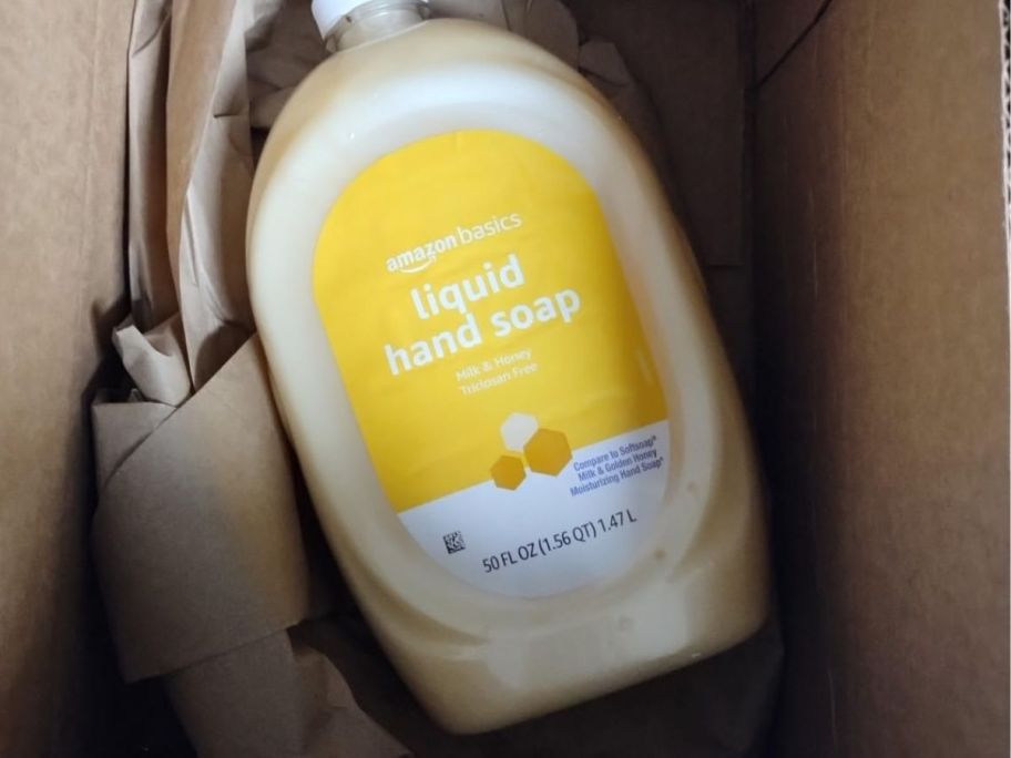 Amazon Basics Milk & Honey Scented Liquid Hand Soap Refill 50oz in box