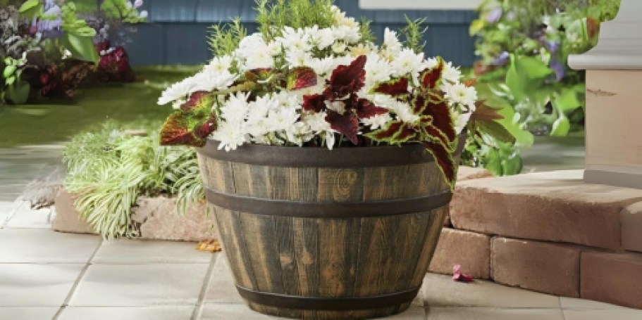 Better Homes & Gardens Whisky Barrel Planter JUST $15 on Walmart.com