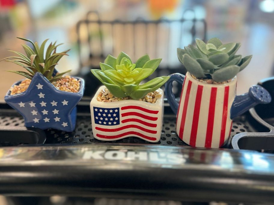 Celebrate Together Americana American Flag Faux Succulent Sitabout