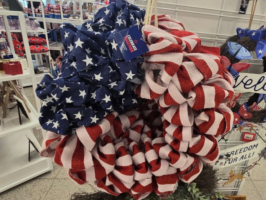 Celebrate Together Americana Patriotic Burlap Wreath