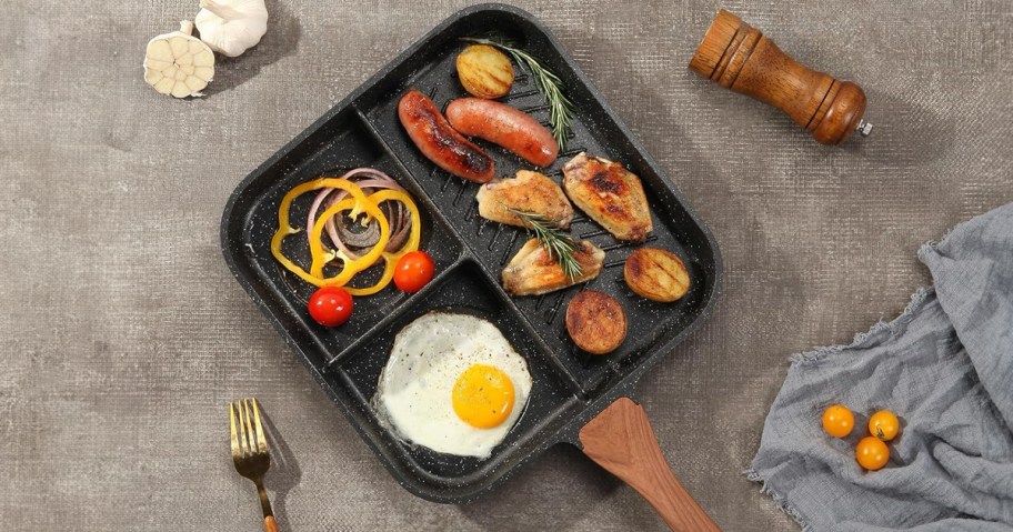 ESLITE LIFE Nonstick Divided Breakfast Grill Pan