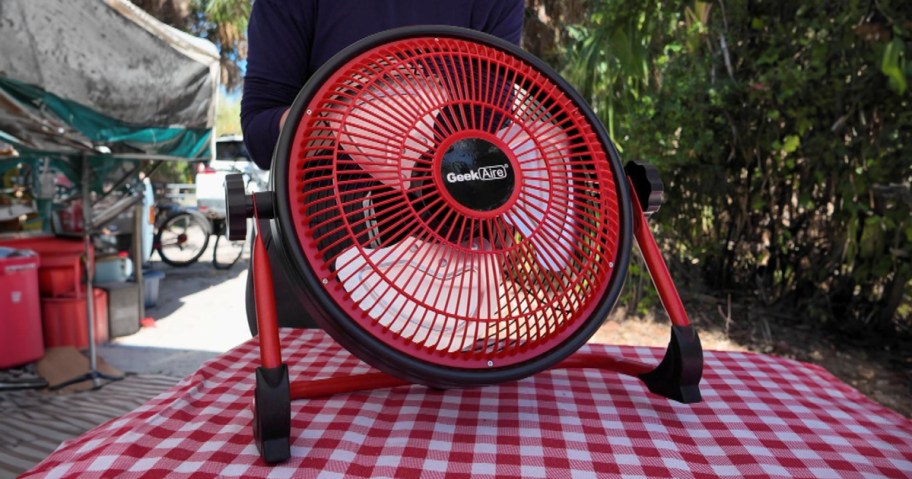 Geek Aire Deluxe 12in Rechargeable Water-Resistant Fan