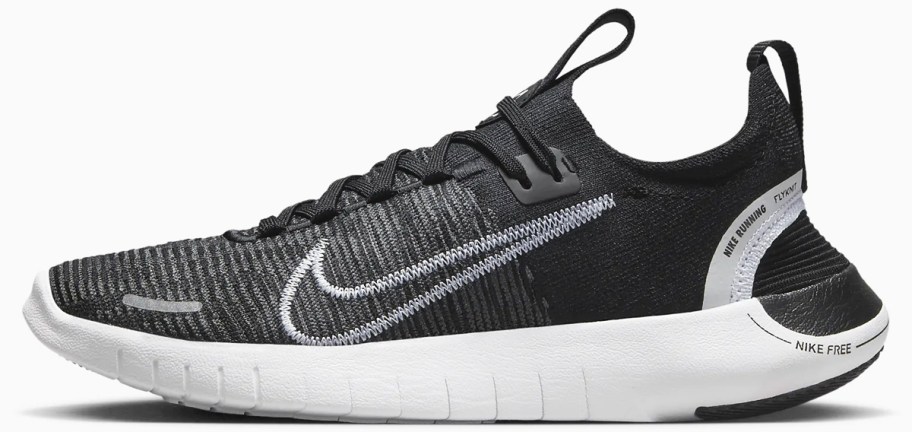 black and white nike running shoe