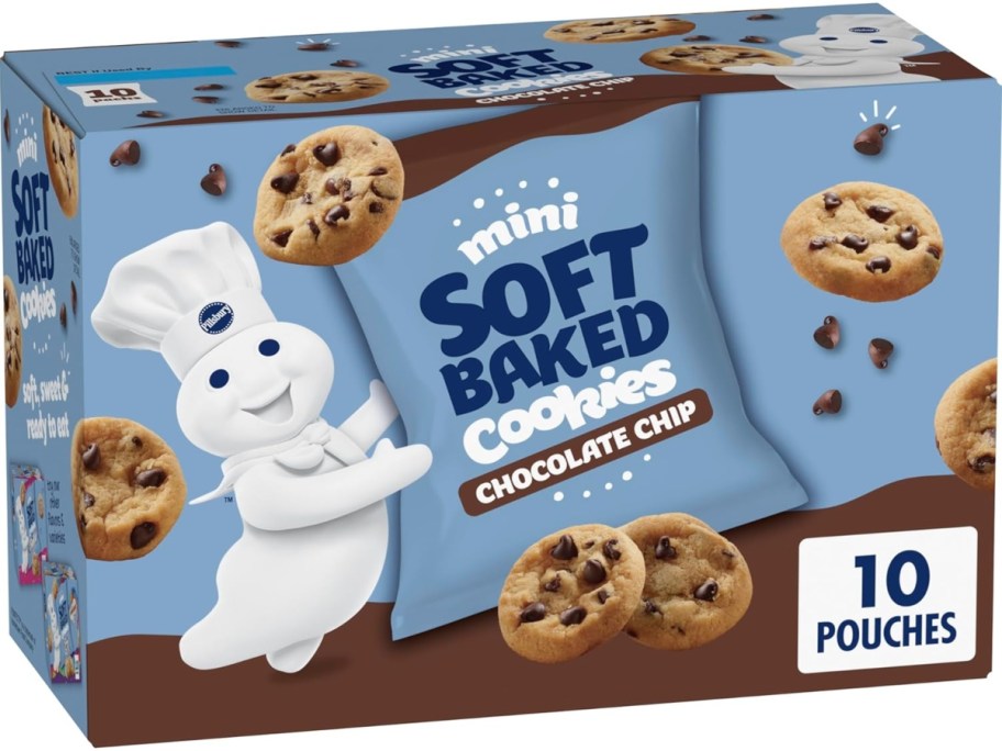 A box of Pillsbury Mini Chocolate Chip cookies