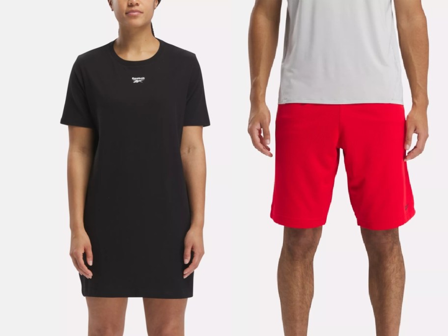 Reebok woman dress and men mesh shorts