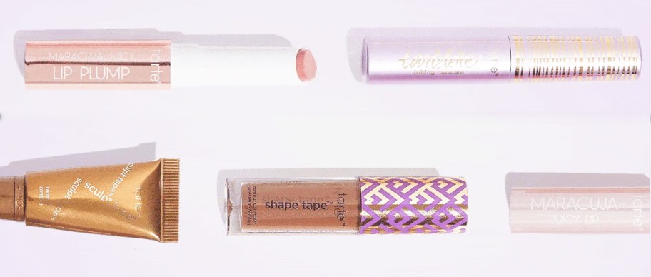 mini tarte cosmetics in a row