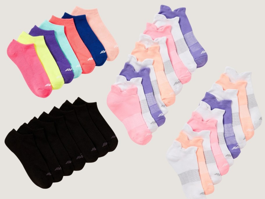 sets of women's socks in a variety of colors