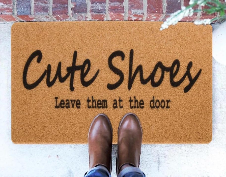 cute shoes leave them at the door doormat