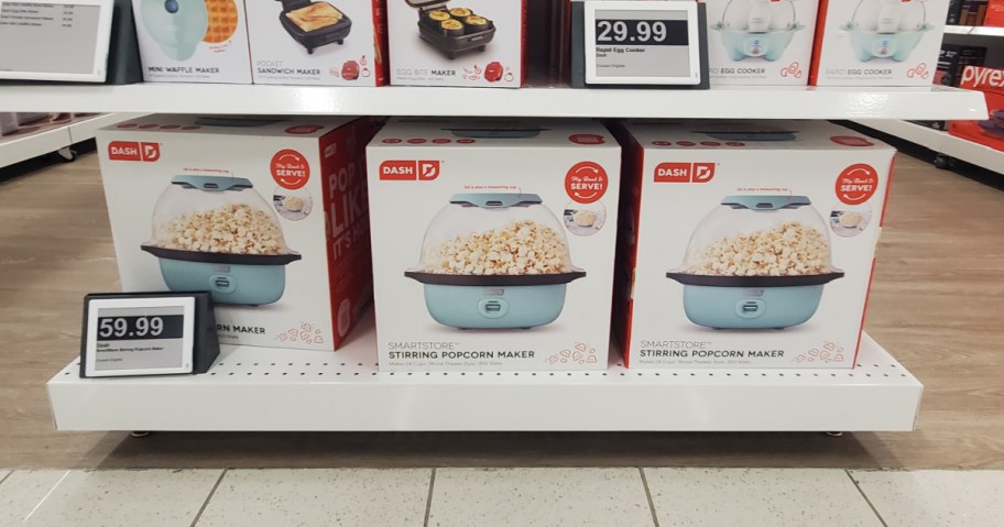 dash popcorn makers on a kohls store shelf