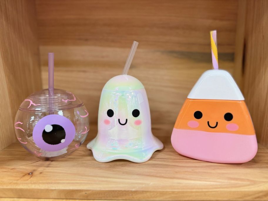 3 decorative halloween drinkware cups
