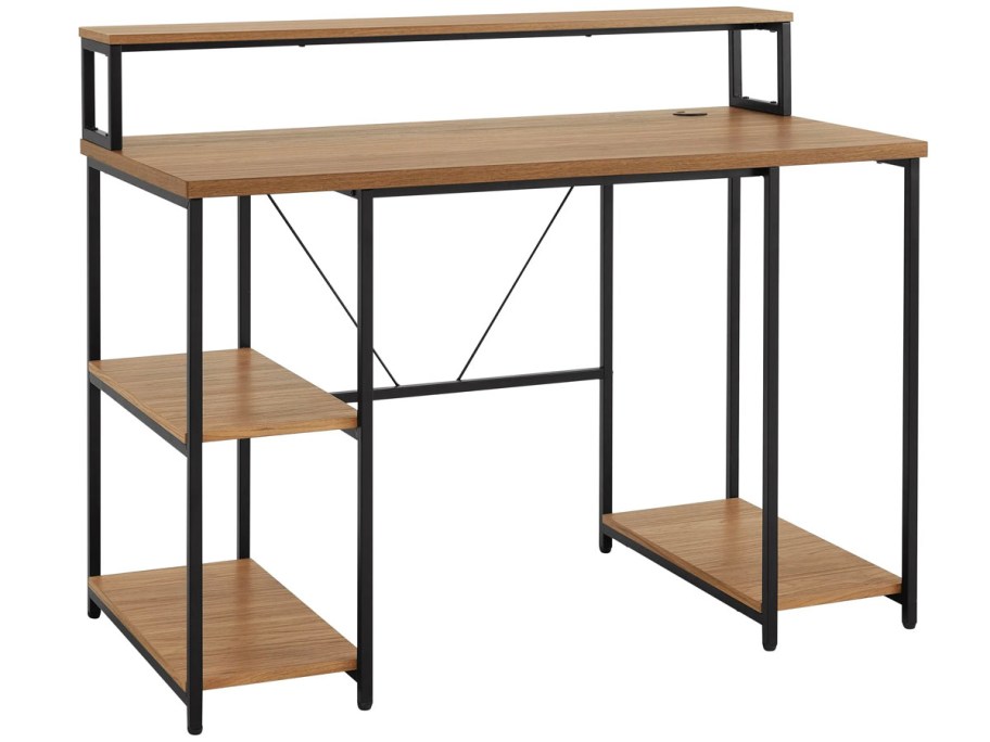 brown and black computer desk 