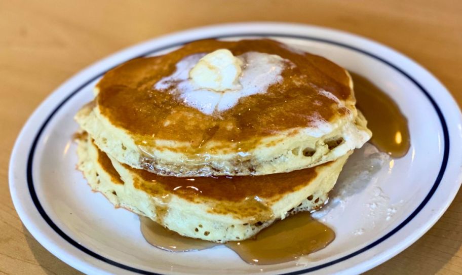 a stack of ihop buttermilk pancakes