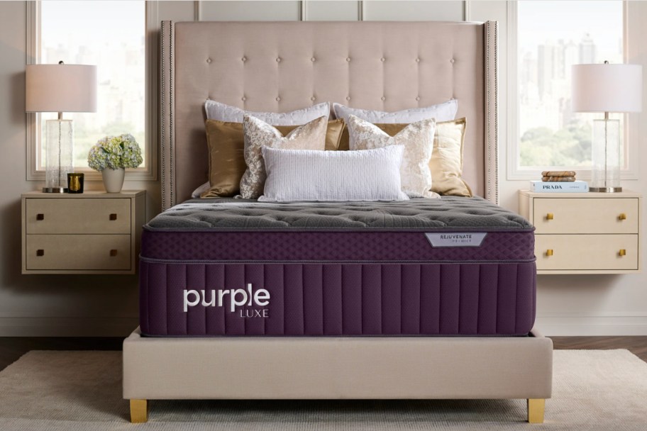 euro top quilted purple mattress