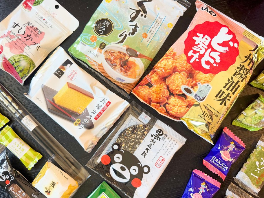 table full of japanese treats