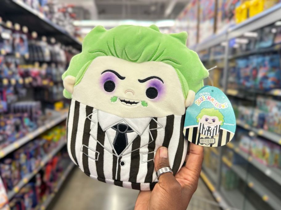 Squishmallows 8-Inch Beetlejuice in hand in store