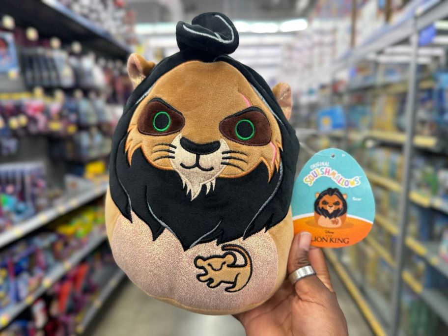 Squishmallows 8-Inch Disney Lion King Scar in hand in store