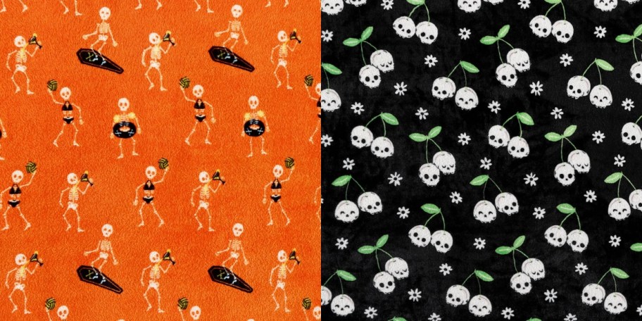 2 throw blanket prints with Summer Halloween designs