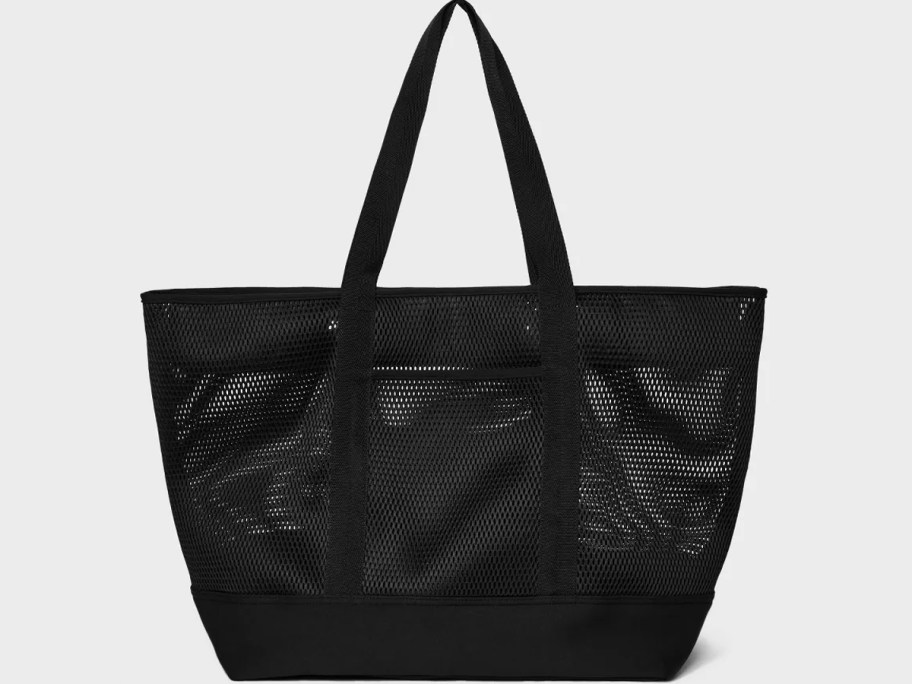 black mesh tote bag stock image