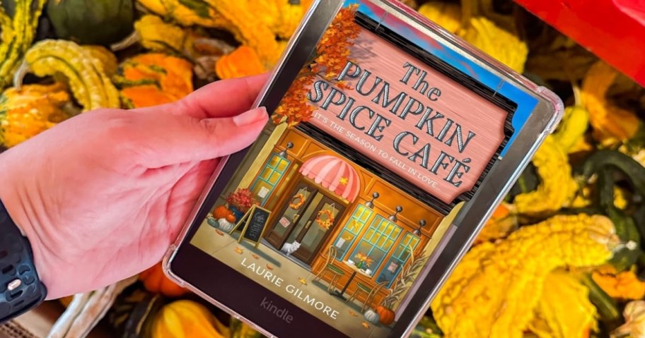 cover of The Pumpkin Spice cafe on a kindle 