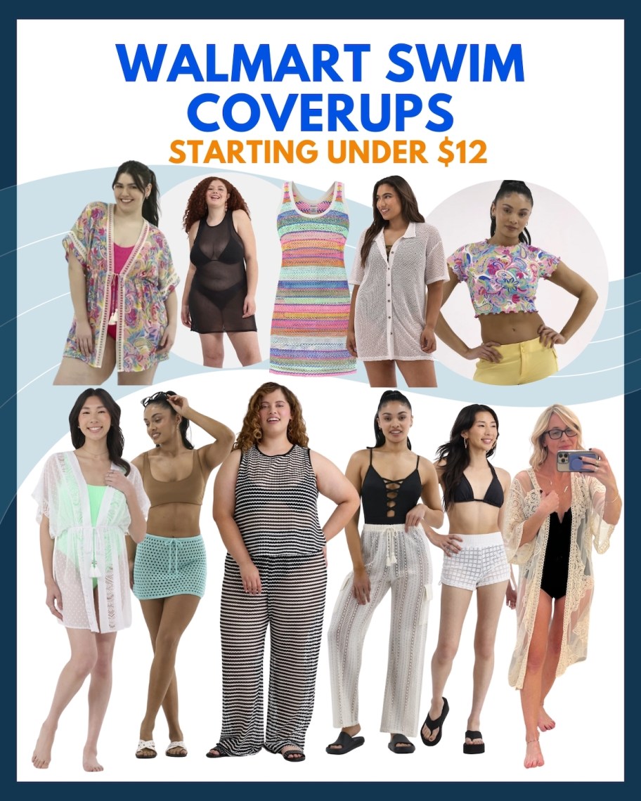 walmart swim coverups graphic with stock photos