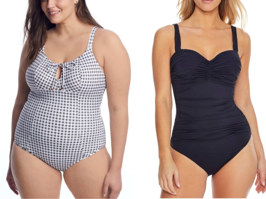 women wearing one piece swimsuits