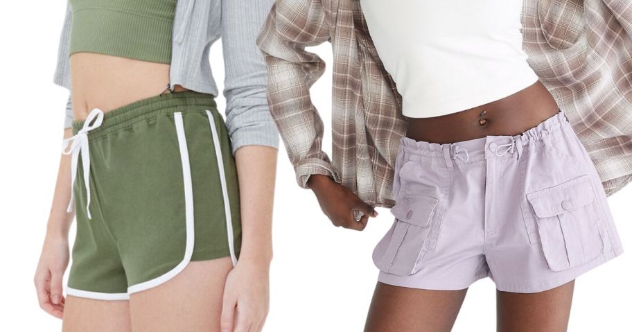 Two women wearing Aeropostale Shorts