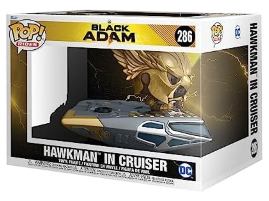 Funko POP! Ride Super Deluxe: Black Adam - Hawkcruiser w/ Hawkman stock image