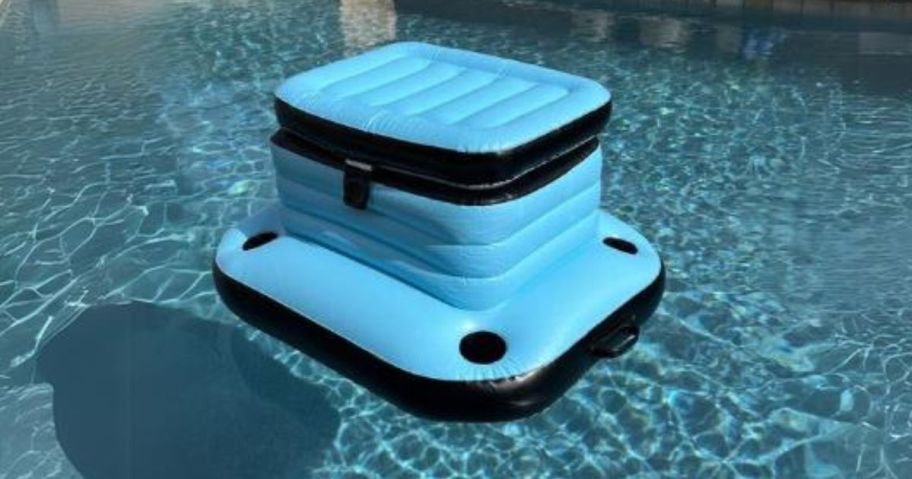 H2OGO! Inflatable 9-Gallon Floating Cooler in pool